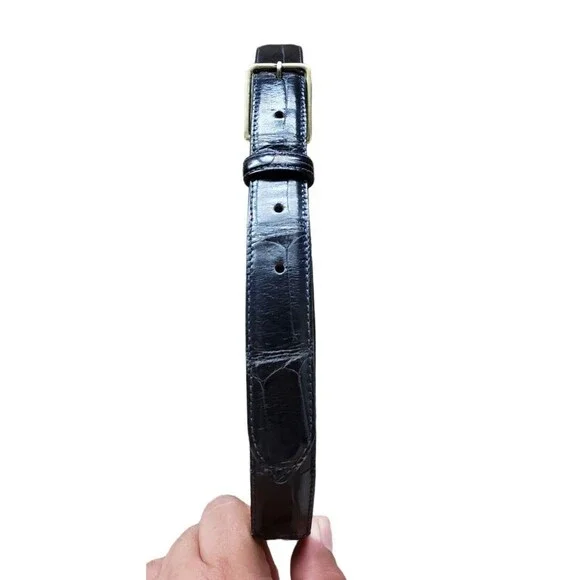 Vintage Ralph Lauren Women's Genuine Alligator Belt Sz 28 Made in Italy 1” Wide - Picture 7 of 12